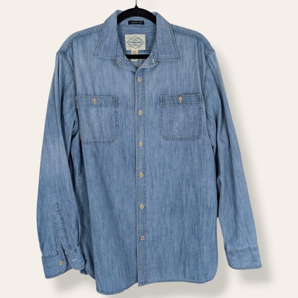 St. John's Bay 100% Cotton Denim Shirt - Picture 1 of 4